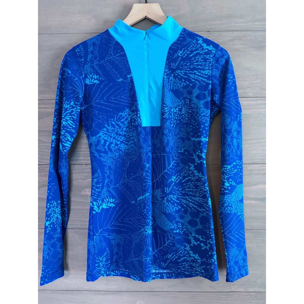 Coolibar 1/4 zip half zip pullover Sun‎ protection UPF 50 Blue Small